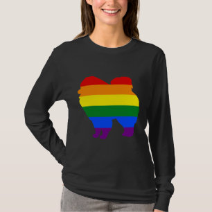 Lesbian Mom Pomeranian Rainbow Lgbt Flag 122 T-Shirt