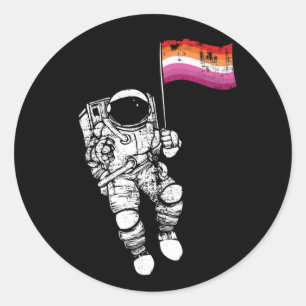 LESBIAN MOONWOMAN DISTRESSED T-Shirt Classic Round Sticker