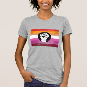 Lesbian Painted Protest Flag T-Shirt