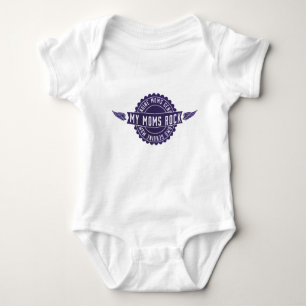 Lesbian Parents My Mum's Rock Emblem Purple Baby Bodysuit
