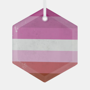 Lesbian Pink Flag Glass Tree Decoration