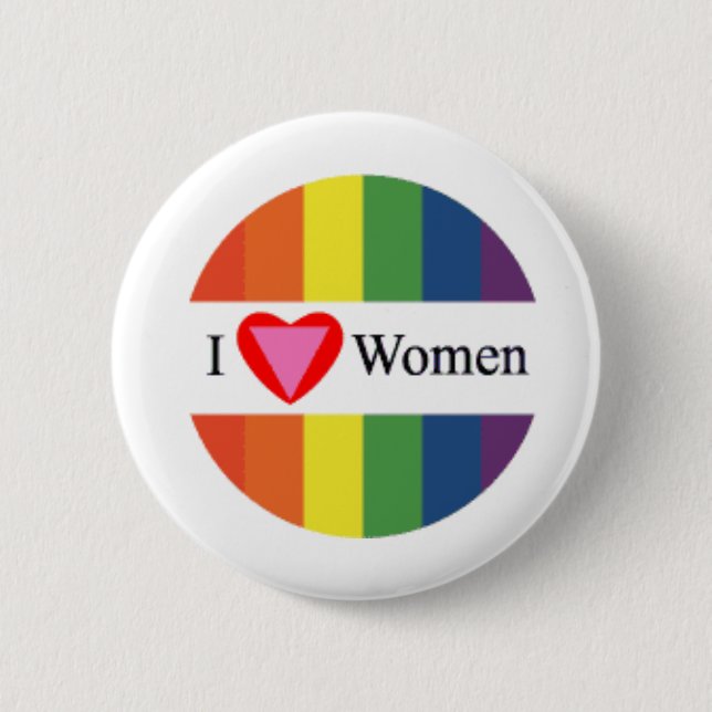 Lesbian pride 6 cm round badge (Front)