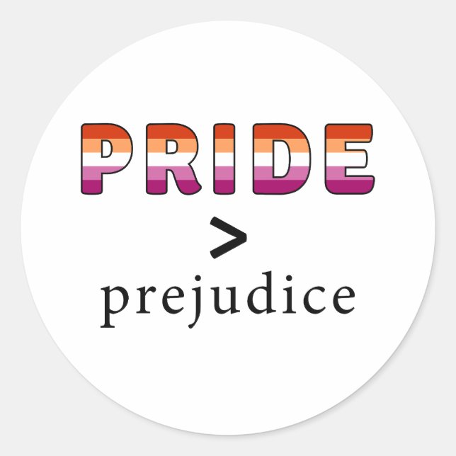 Lesbian Pride and Prejudice  Classic Round Sticker (Front)