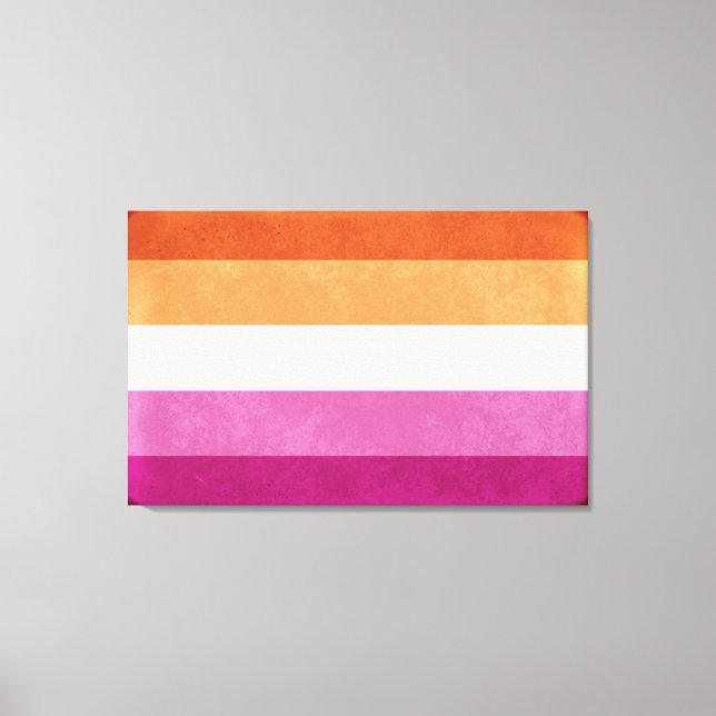  Lesbian Pride and Support Flag Colours Art Canvas Print (Front)