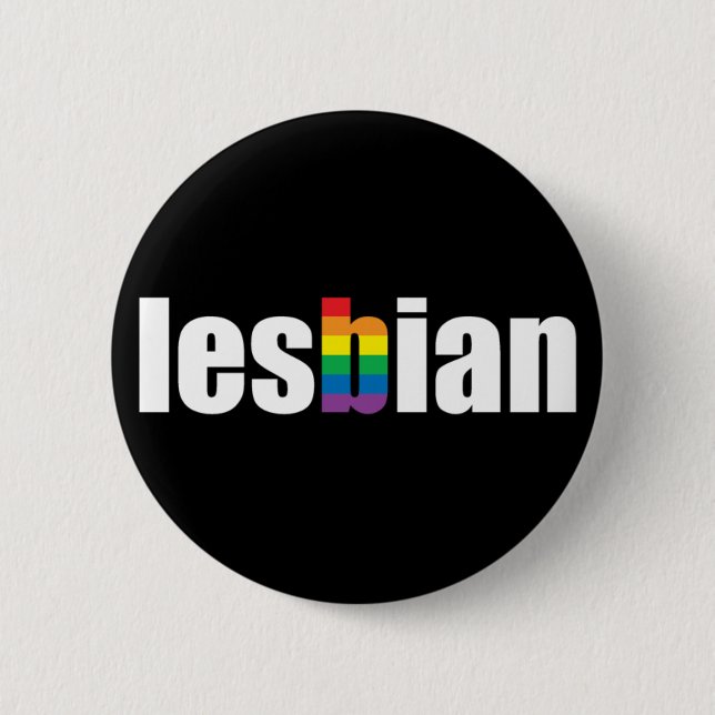Lesbian Pride Black Button (Front)
