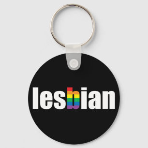 Lesbian Pride Black Keychain