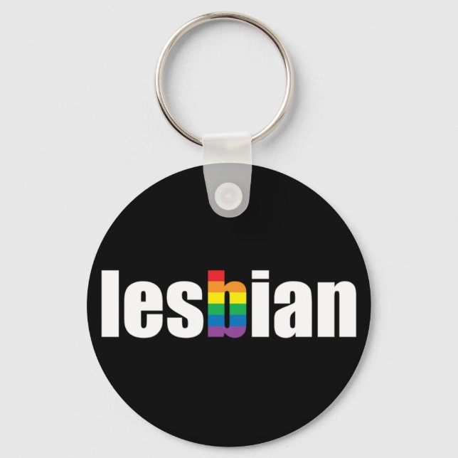 Lesbian Pride Black Keychain (Front)