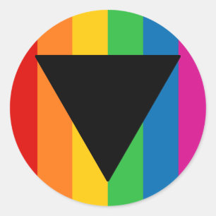 Lesbian Pride Black Triangle Classic Round Sticker