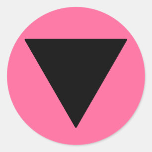 Lesbian Pride Black Triangle Classic Round Sticker