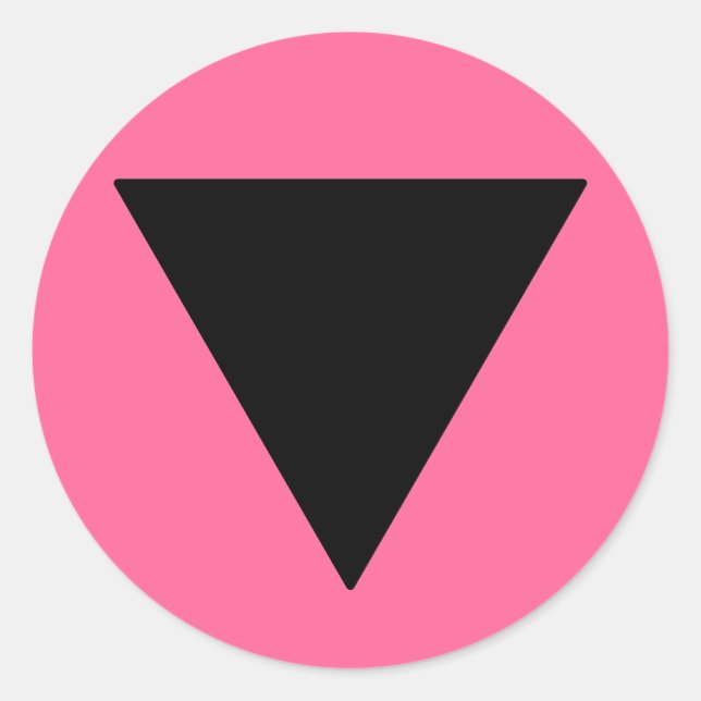 Lesbian Pride Black Triangle Classic Round Sticker (Front)