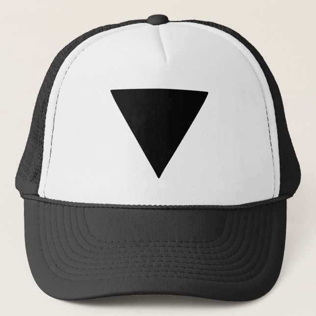 Lesbian Pride Black Triangle Trucker Hat (Front)