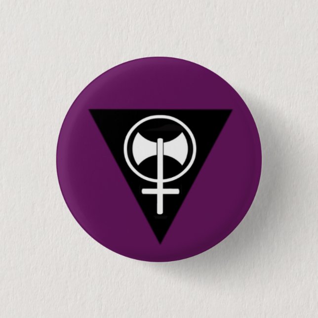 Lesbian pride button - dark purple (Front)