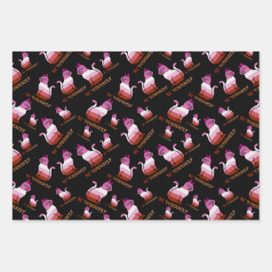 Lesbian Pride Cat - Be Yourself Wrapping Paper Sheet