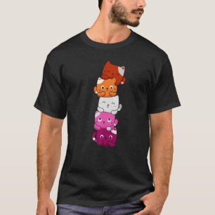 Lesbian Pride Cat Lgbt Gay Flag Cute Hers And Hers T-Shirt