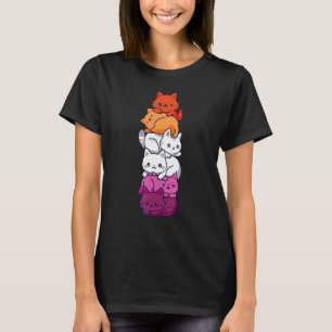Lesbian Pride Cat Lgbt Gay Flag Cute T-Shirt