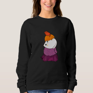 Lesbian Pride Cat Lgbt Les Flag Cute Cats Pile Sweatshirt