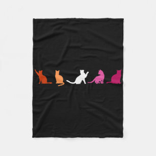 Lesbian Pride Cats, Cute Wlw Lgbtq, Subtle Lgbt Fe Fleece Blanket
