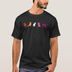 Lesbian Pride Cats LGBT Bisexual Pride Month Cat L T-Shirt