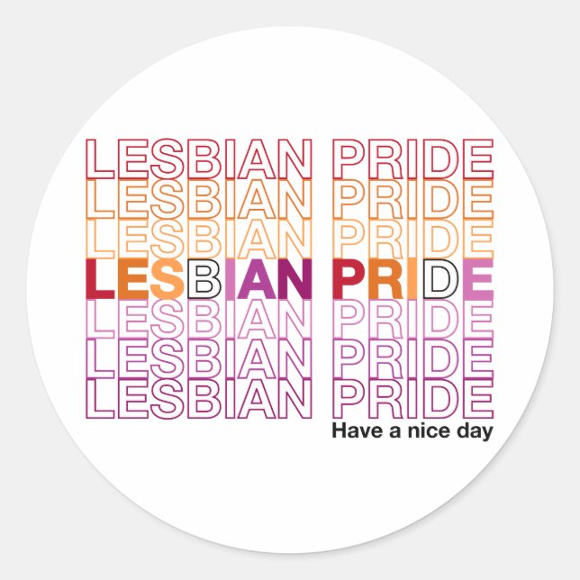 Lesbian Pride Classic Round Sticker (Front)