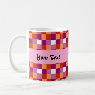 Lesbian pride colours chequered pattern coffee mug