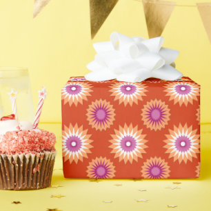 Lesbian pride colours / orange flower wrapping paper