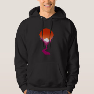 Lesbian Pride Colours Sunset Aesthetic Sapphic Les Hoodie
