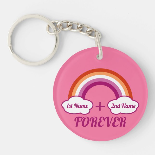 Lesbian pride design /a couple key ring (Front)