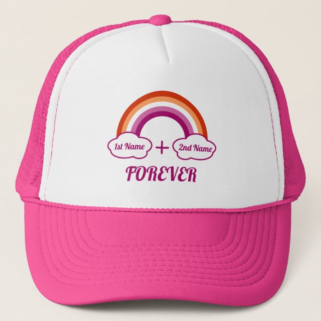 Lesbian pride design /a couple trucker hat (Front)