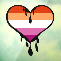 Lesbian Pride Dripping Heart