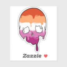 Lesbian Pride Dripping Skull