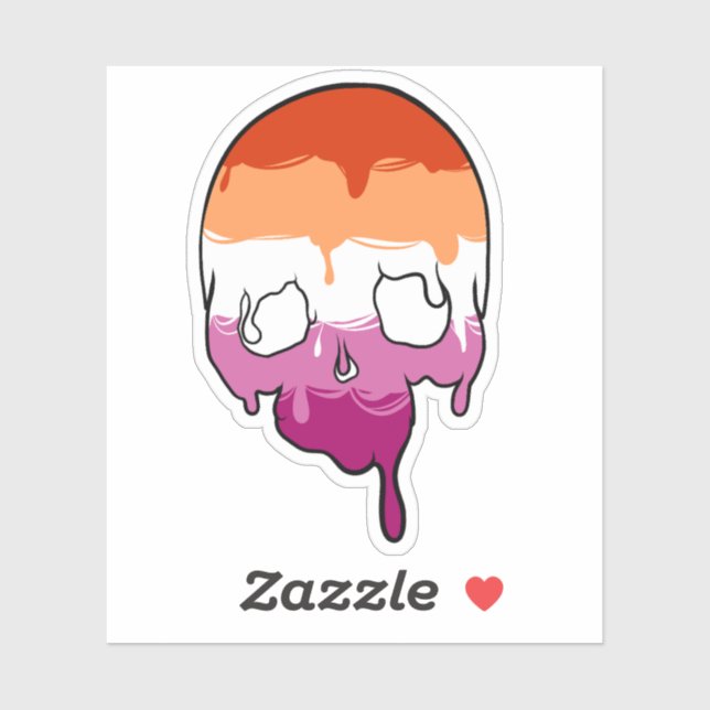 Lesbian Pride Dripping Skull (Sheet)