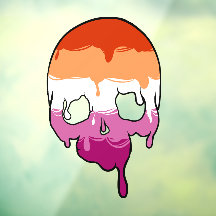 Lesbian Pride Dripping Skull
