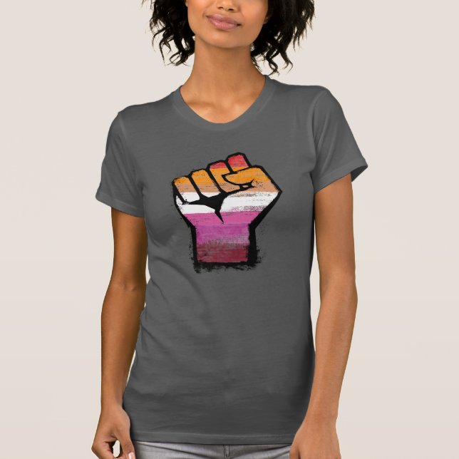 Lesbian Pride Fist T-Shirt (Front)