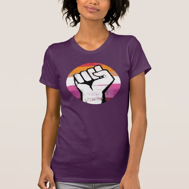 Lesbian Pride Fist T-Shirt (Front)