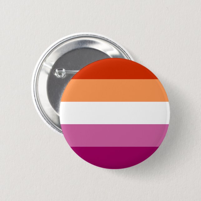 Lesbian Pride Flag (5 Stripes) 6 Cm Round Badge (Front & Back)
