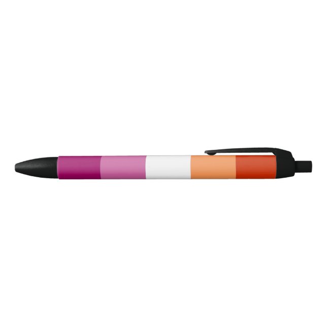 Lesbian Pride Flag (5 Stripes) Black Ink Pen (Top)