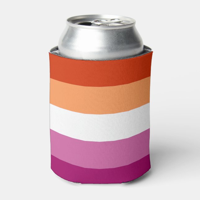 Lesbian Pride Flag (5 Stripes) Can Cooler (Can Front)