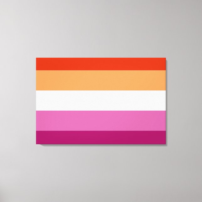 Lesbian Pride Flag (5 Stripes) Canvas Print (Front)