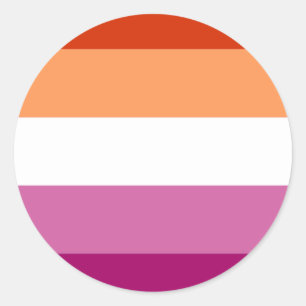 Lesbian Pride Flag (5 Stripes) Classic Round Sticker