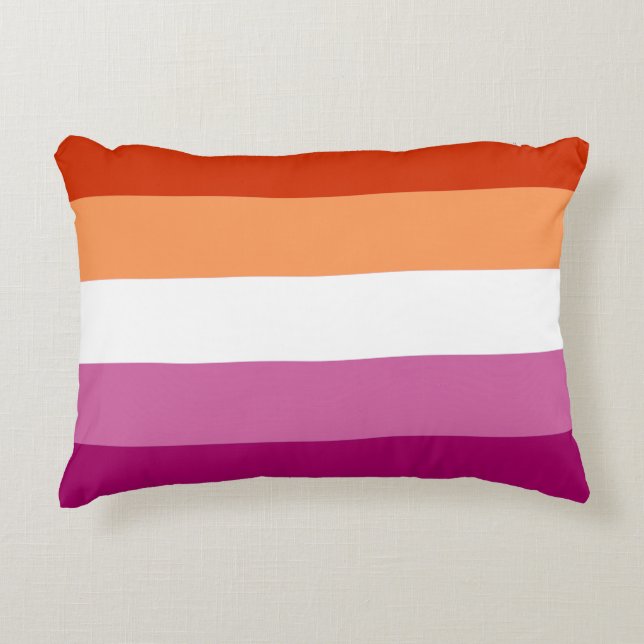 Lesbian Pride Flag (5 Stripes) Decorative Cushion (Front)