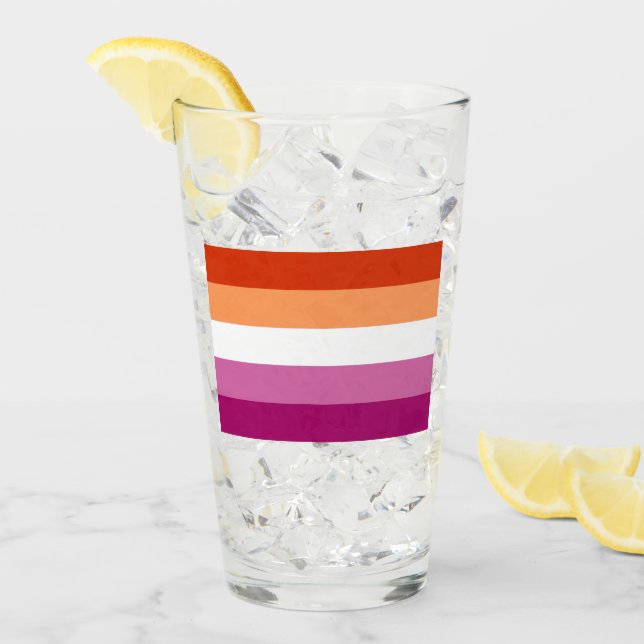 Lesbian Pride Flag (5 Stripes) Glass (Front Ice)