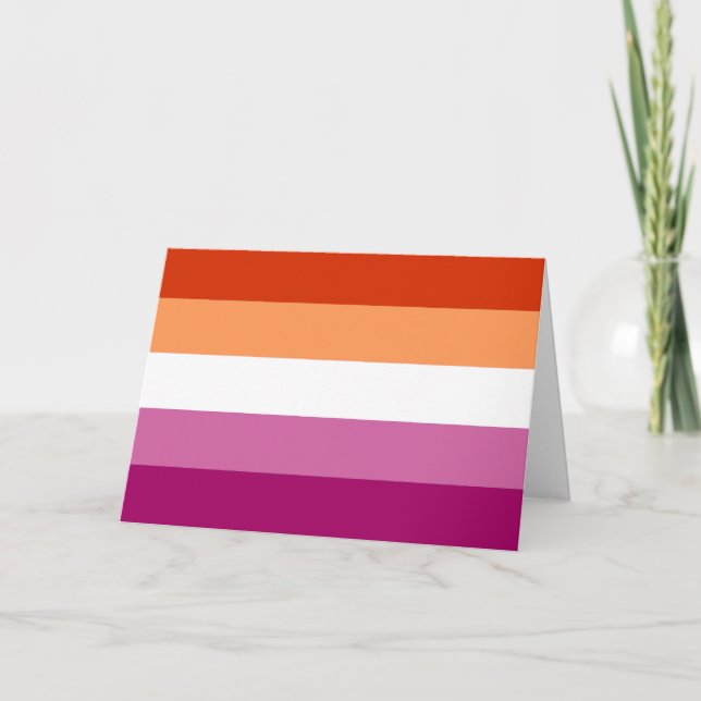 Lesbian Pride Flag (5 Stripes) Holiday Card (Front)