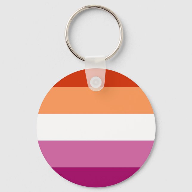 Lesbian Pride Flag (5 Stripes) Key Ring (Front)