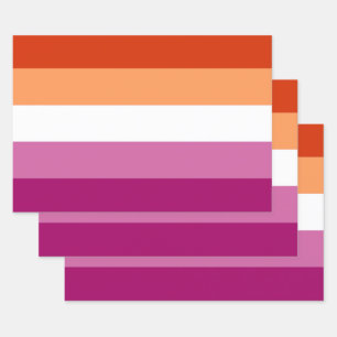 Lesbian Pride Flag (5 Stripes) Wrapping Paper Sheet