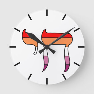 Lesbian Pride Flag Chai Round Clock