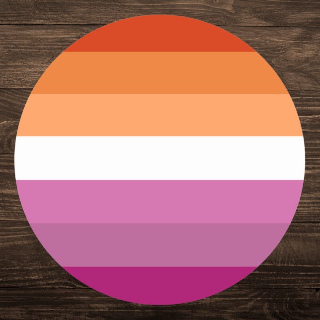 Lesbian Pride Flag Classic Round Sticker (Creator Uploaded)