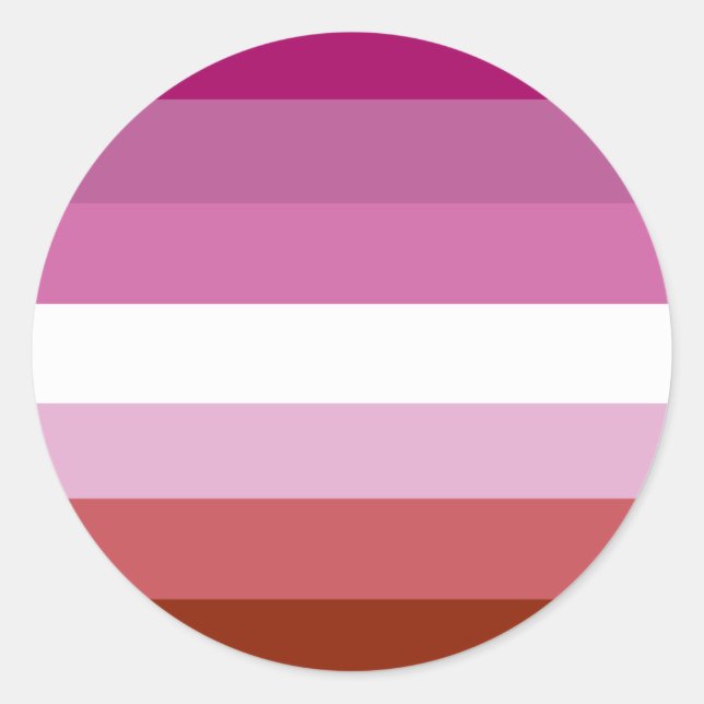 Lesbian pride flag classic round sticker (Front)