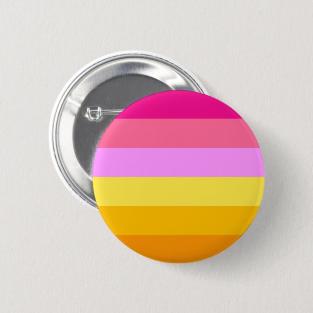Lesbian Pride Flag (Dawn) 6 Cm Round Badge (Front & Back)