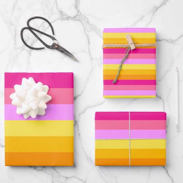 Lesbian Pride Flag (Dawn) Wrapping Paper Sheet (Front)