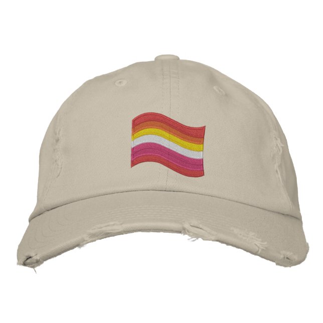 Lesbian Pride Flag Embroidered Baseball Cap (Front)